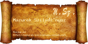 Mazurek Szilvánusz névjegykártya